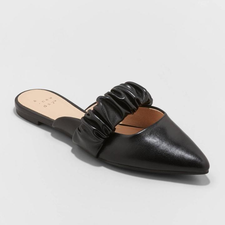 Women's Celeste Wide Width Mules - A New Day Black