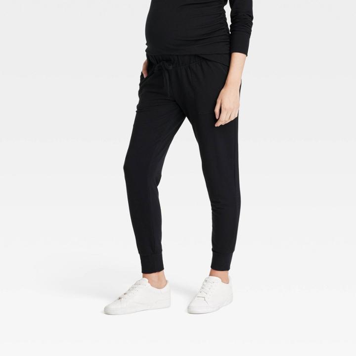Knit Maternity Jogger Pants - Isabel Maternity By Ingrid & Isabel Black