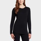 Warm Essentials By Cuddl Duds Women's Everyday Comfort Thermal Crewneck Top - Black