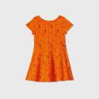 Toddler Girls' Short Sleeve Striped Pumpkin Dress - Cat & Jack Orange