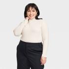 Women's Plus Size Turtleneck Bodysuit - A New Day Cream