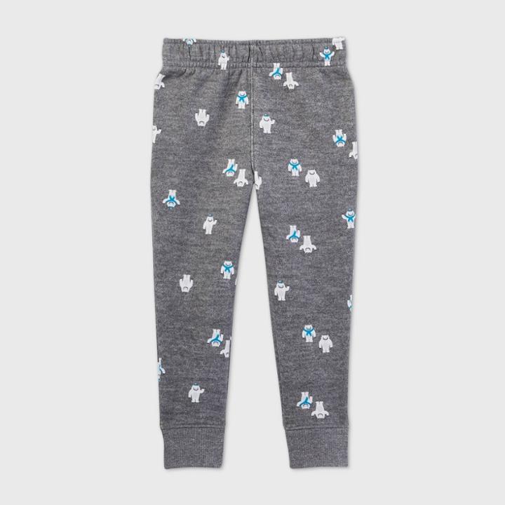 Toddler Boys' Yeti Print Fleece Jogger Pull-on Pants - Cat & Jack Gray