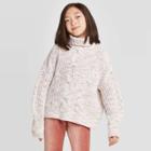 Girls' Chenille Cable Knit Sweater - Art Class White