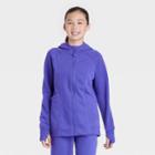 Girls' Fleece Full Zip Hooded Sweatshirt - All In Motion Purple