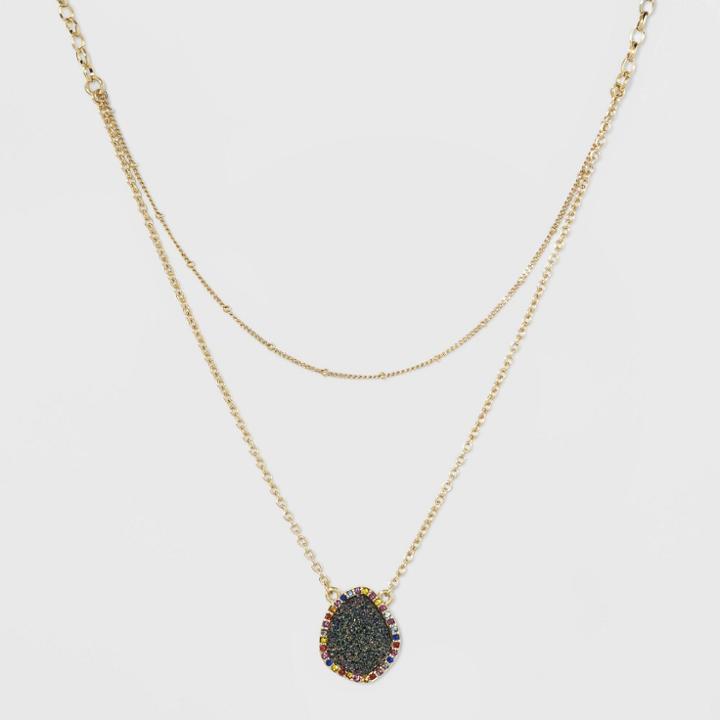 Sugarfix By Baublebar Embellished Druzy Pendant Necklace, Women's,