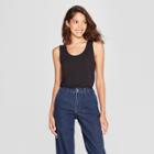 Women's Relaxed Scoop Neck Tank - A New Day Black