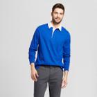 Men's Standard Fit Long Sleeve Rugby Polo Shirt - Goodfellow & Co Royal Blue