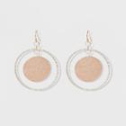 Target Diamond Dust Coin And Wire Circle Earrings - A New Day Silver/rose Gold