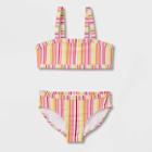 Girls' 'happy Stripes' Striped 2pc Bikini Set - Cat & Jack