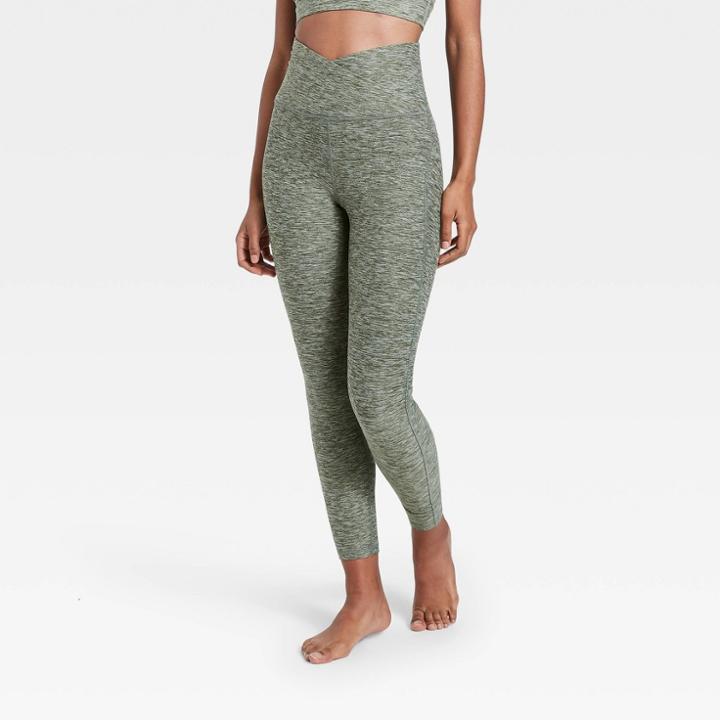 Women's Contour Curvy Brushed Back Ultra High-waisted 7/8 Leggings 25 - All In Motion Deep Olive