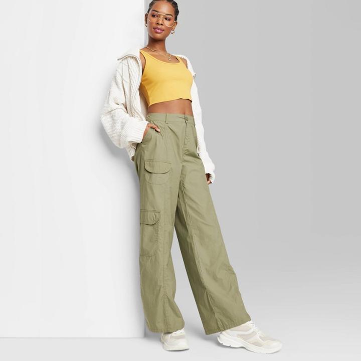Women's Low-rise Wide Leg Cargo Pants - Wild Fable