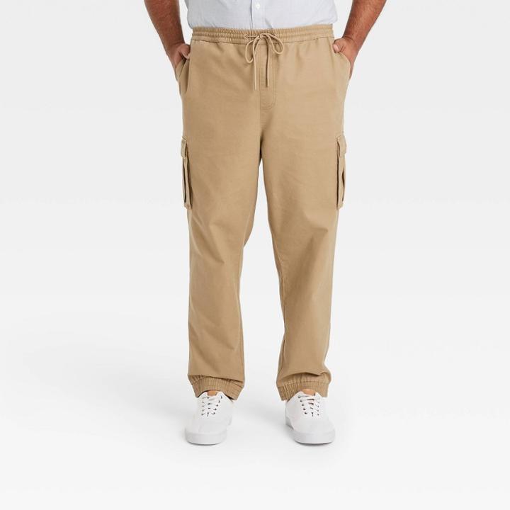 Men's Tall Canvas Cargo Jogger Pants - Goodfellow & Co Khaki