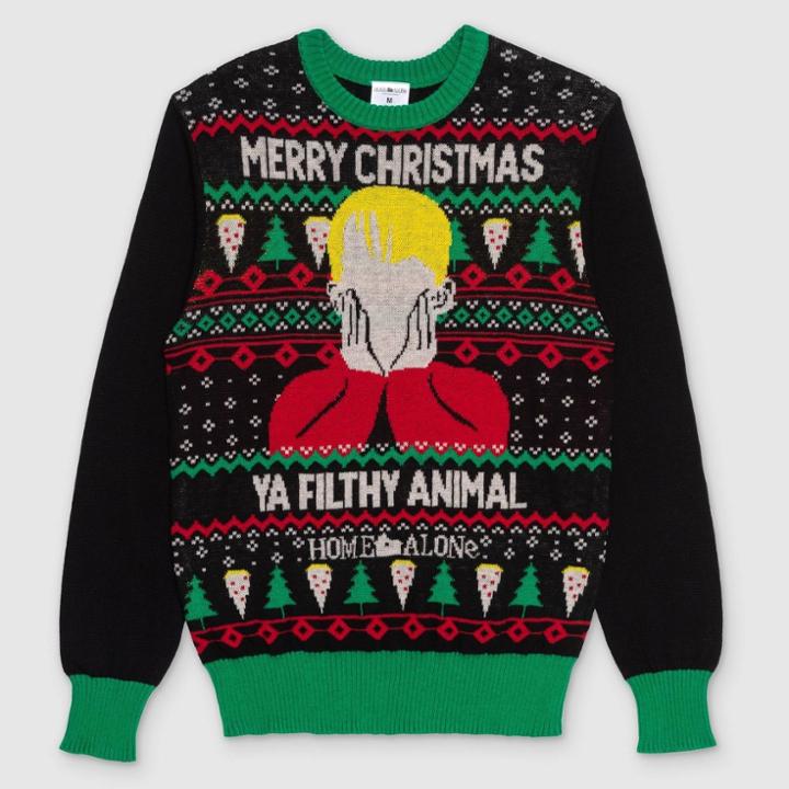 Universal Men's Home Alone Filthy Animal Pullover Sweater - Black