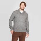 Men's Big & Tall Casual Fit Mock Collar Long Sleeve Shawl Pullover Sweater - Goodfellow & Co Charcoal