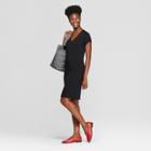 Women's Short Sleeve Knit T-shirt Dress - A New Day Black