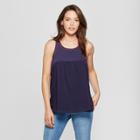 Women's Embroidered Knit Top - Universal Thread Blue