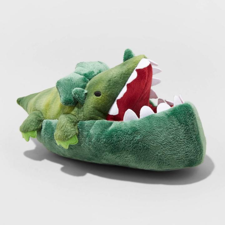 Boys' Dylan Dinosaur Slippers - Cat & Jack Green