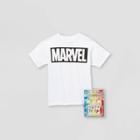 Kids' Marvel Short Sleeve Graphic T-shirt With Tie-dye Kit - White
