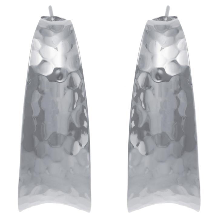Distributed By Target Women's Sterling Silver Hammered Hoop Earrings,