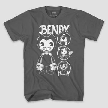 Petiteboys' Short Sleeve Bendy And The Ink Machine T-shirt - Gray
