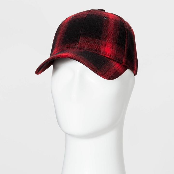Men's Plaid Baseball Hat - Goodfellow & Co One Size,
