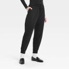 Women's High-rise Fleece Ankle Jogger Pants - A New Day Black