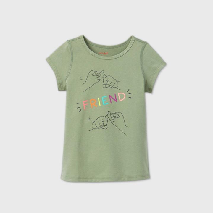 Toddler Girls' Adaptive Friend Graphic T-shirt - Cat & Jack Green