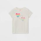 Girls' Rainbow Hearts Graphic Short Sleeve T-shirt - Cat & Jack Cream