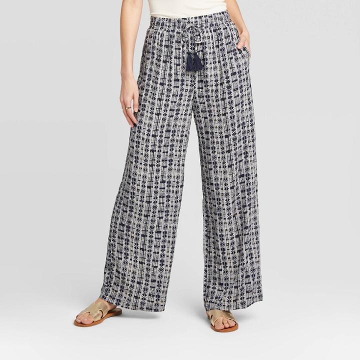 Women's Mid-rise Wide Leg Pants - Knox Rose Navy S, Women's, Size: