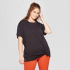 Women's Plus Size T-shirt With Mesh Back Panel - Joylab Black