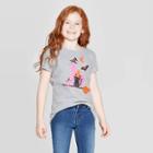 Girls' Short Sleeve Broomstick Halloween Graphic T-shirt - Cat & Jack Heather Gray