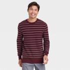 Men's Striped Crew Neck Pullover - Goodfellow & Co Pomegranate