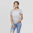 Women's Short Sleeve Scoop Neck Motherhood Love Coffee Wine T-shirt - Grayson Threads - Gray