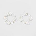 Sugarfix By Baublebar Flower Embellishments Hoop Earrings - White, Girl's