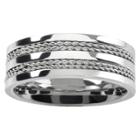 Men's Vance Co. Stainless Steel Four Rope Band - Silver,