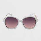 Women's Butterfly Oversized Metalsunglasses - A New Day White, Women's,