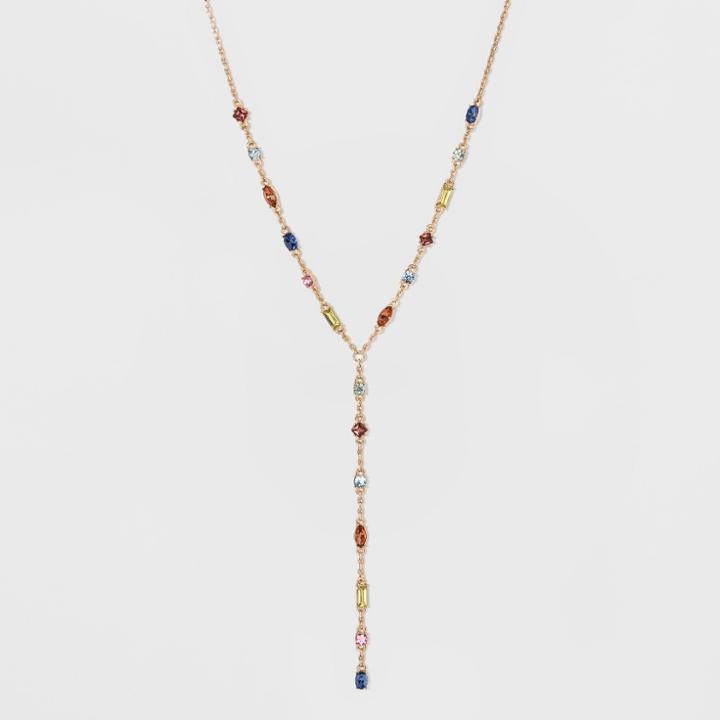 Sugarfix By Baublebar Colorful Crystal Y-necklace - Multicolor Rainbow, Girl's