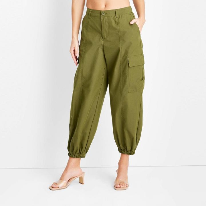 Women's High-rise Cargo Pants - Future Collective With Gabriella Karefa-johnson Olive Green