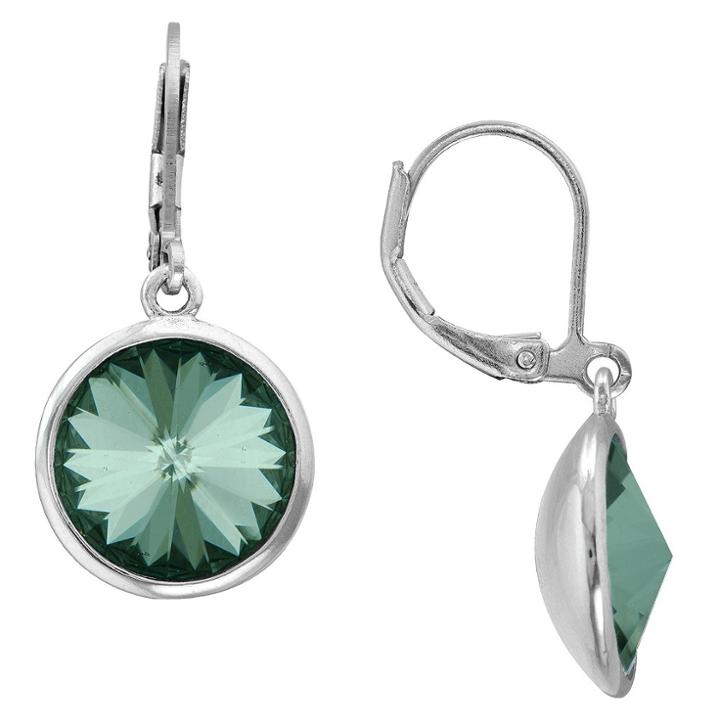 Target Silver Plated Round Crystal Dangle Earrings