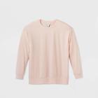 Women's Plus Size Crewneck Sweatshirt - Ava & Viv Peach X, Women's, Pink