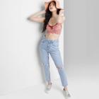 Women's Super-high Rise Distressed Mom Taper Jeans - Wild Fable Light Blue Wash