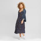 Women's Floral Print Strappy Midi Sundress- Universal Thread Navy