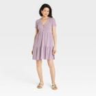 Women's Flutter Short Sleeve Knit A-line Dress - Knox Rose Lilac Purple