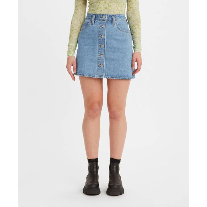 Levi's Women's Notch Mini A-line Skirt - Light Indigo Stonewash