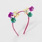 Girls' Cat Ears & Iridescent Flowers With Gg Wrap Metal Headband - Cat & Jack,