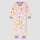 Burt's Bees Baby Baby Girls' Popcicles Footless Pajama Jumpsuit - 12m, Ivory/white