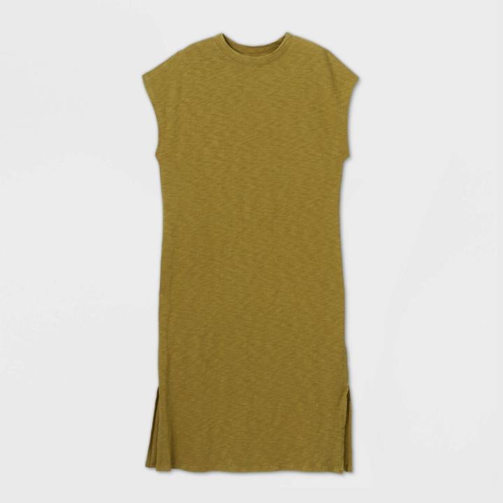 Women's Sleeveless T-shirt Dress - Universal Thread Green