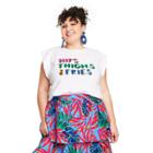 Women's Plus Size Hips Thighs & Fries Graphic Tank Top - Tabitha Brown For Target White