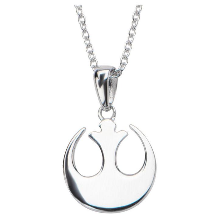 Women's Star Wars Rebel Alliance Symbol 925 Sterling Silver Cutout Pendant With Chain