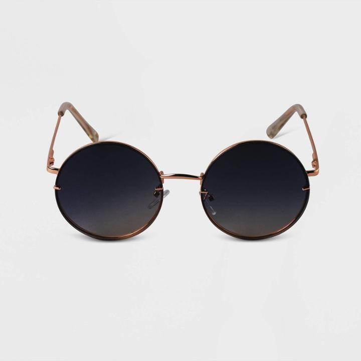 Women's Oversized Metal Round Sunglasses - A New Day Gold